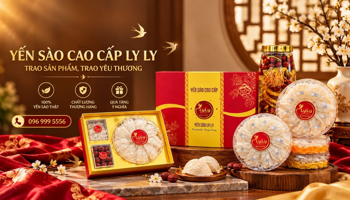 Set hộp quà biếu tặng yến sào thượng phẩm Yến Sào Ly Ly